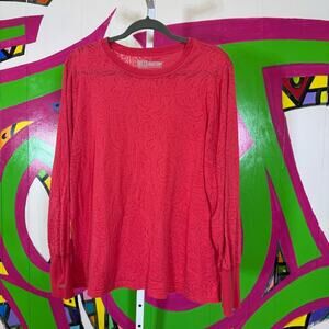 Grey's Anatomy Red Long Sleeve Relaxed Burnout Shirt. Size 3XL. Good used cond!